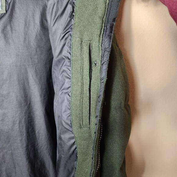 Eddie Bauer Womens Olive Wool Blend Hooded Down Puffer Coat-Size S - Picture 8 of 11